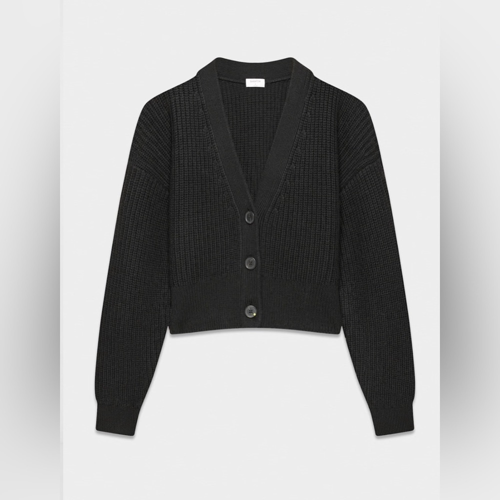 NWT Aritzia Babaton Canberra Merino Wool Cardigan in Black Size Small - Picture 11 of 14